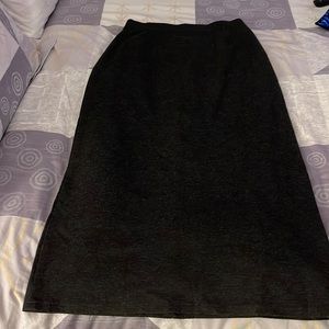 Grey midi skirt with slit